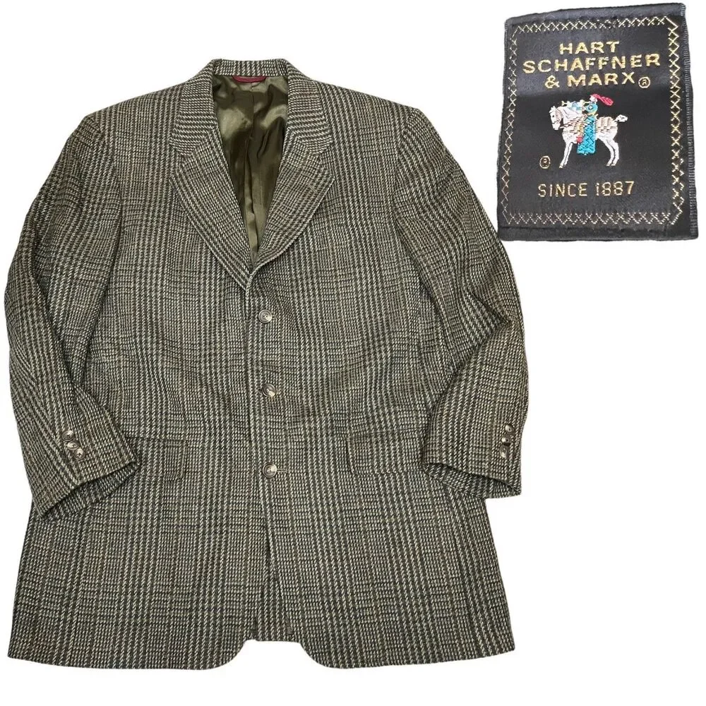 Hart Schaffner Marx 3 Button‎ Blazer Mens 42L Tailored Fit